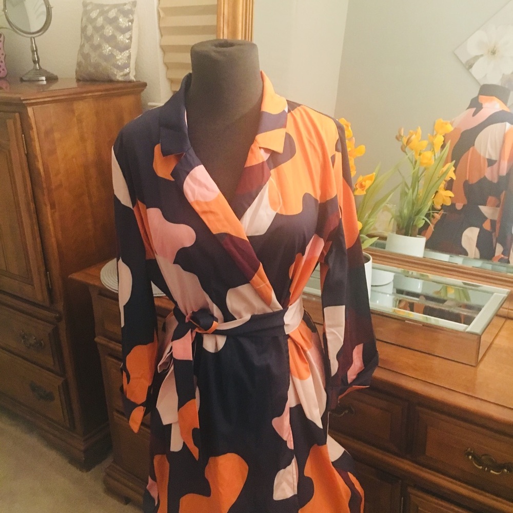 Colorful Semi Wrap Dress